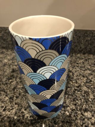 Jonathan Adler Carnaby Scales Vase Blue Aqua Platinum 2