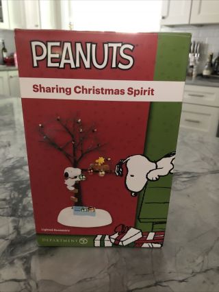 Dept 56 - Sharing Christmas Spirit - Snoopy & Woodstock From Peanuts - Lighted