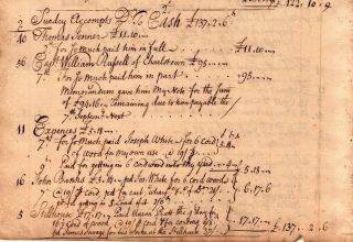 1723,  Boston,  Cornelius Waldo,  Grog House,  ledger page,  purchase musket 2
