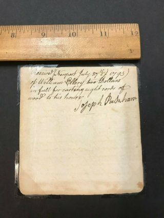 William Ellery Declaration of Independence Signer - Signed receipt 1793 2