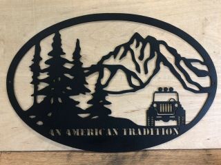 Jeep American Tradition Shop Or Garage Wall Sign In Black