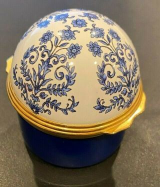 Halcyon Days Enamels Blue Floral Box " Made Exclusively For Nieman Marcus "