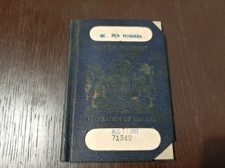 1957 Federation Of Malaya Passport Issued In Kuala Lumpur - Travel To India