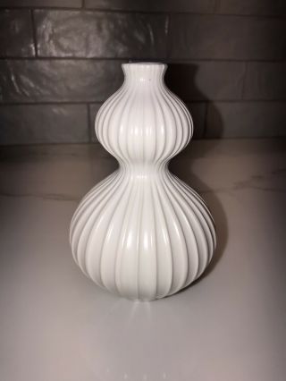Jonathan Adler White Latern Ribbed Gourd Vase