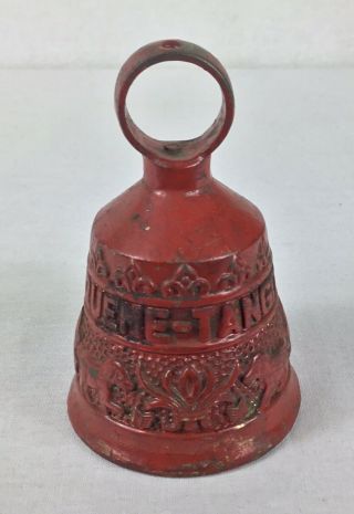 Antque Red Metal Bell (vocem - Meam - Aqueme - Tangit) Latin