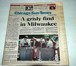 Jeffrey Dahmer Serial Killer Rape Murder Arrested Chicago Sun Times 7 24 1991