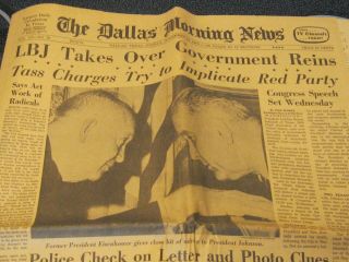 Lee Harvey Oswald Dallas Morning Newspaper Jfk Assassination John Kennedy 1963