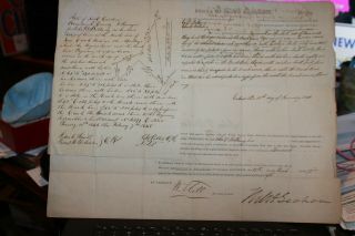1848 Brunswick Nc Land Deed With Survey John Bellamy Doctor & Plantation Owner