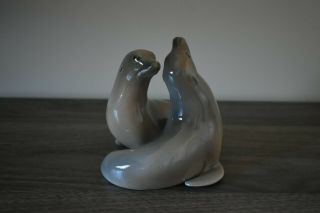 Royal Copenhagen Porcelain Sea Lions Seals Figurine