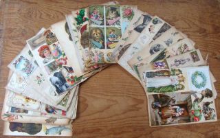 P64 - 20 Double - Sided Victorian Album Scrapbook Pages - Scraps Cards Cut - Outs