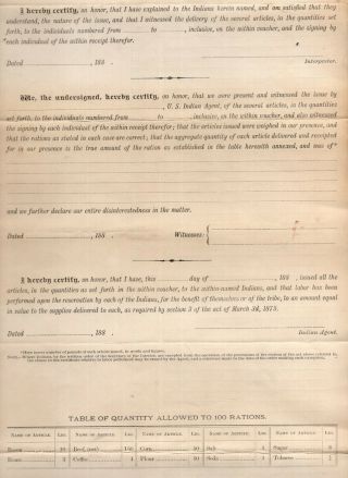1880s Rations Issued to Indians Cheyenne River Agency,  Dakota Territory 2