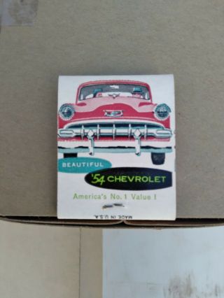 Nos 1954 Chevrolet Dealer Match Books 1 Full Box Of Match Books.  Wallace,  Mi.