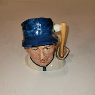 Royal Doulton Toby Mug The Baseball Player Face Mini Mug 3d 3 " England D6878