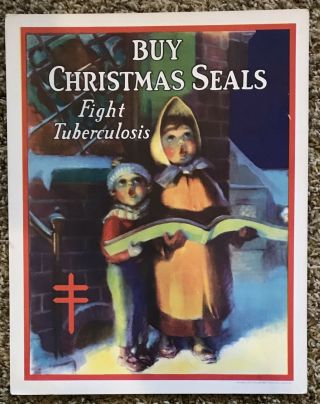1932 Christmas Seals Poster " Buy Christmas Seals Fight Tuberculosis "