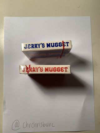 TWO AUTHENTIC JERRY’S NUGGETS PLAYING CARDS | RED | BLUE | RARE | VINTAGE 3