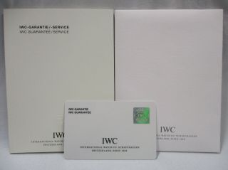 Iwc Watch & Chronograph Guarantee/service Book Open Blank Card Micro Fiber Cloth