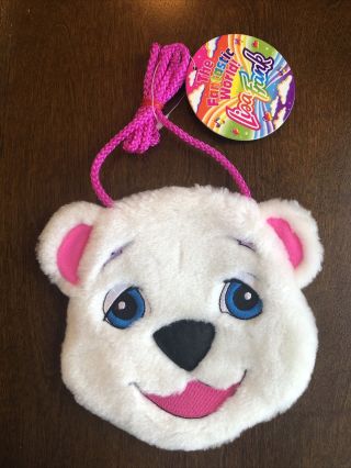 Reserved Lisa Frank Vintage Roary Polar Bear Plush Purse With Strap Tag Attached