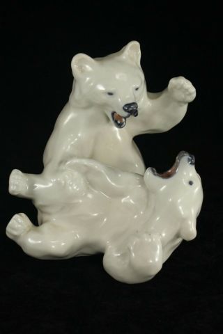 Royal Copenhagen 5¼ " Polar Bears Playing Figurine 1107