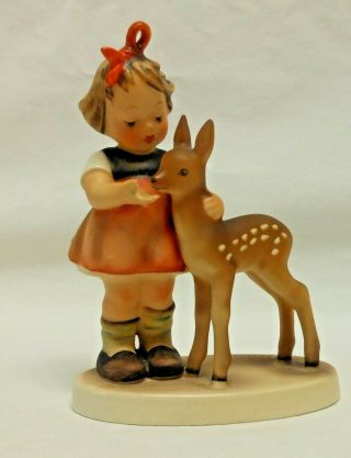 Hummel Goebel " Friends " Girl With Fawn Deer Figurine 136/1 Tmk 5 1947