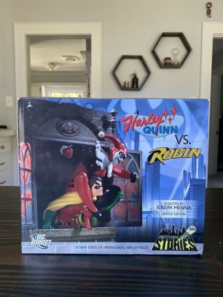 Dc Direct Harley Quinn Vs Robin Limited Edition Gotham Stories Statue 0271/2000