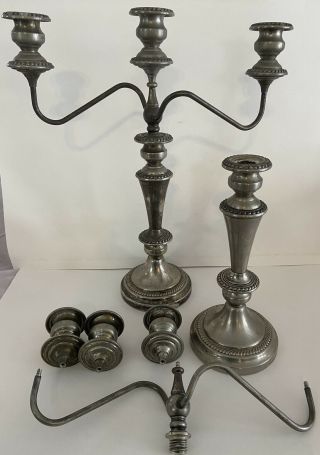 English Silver Mfg Corp,  3 - Arm,  Silver Plated,  Candelabra Pair