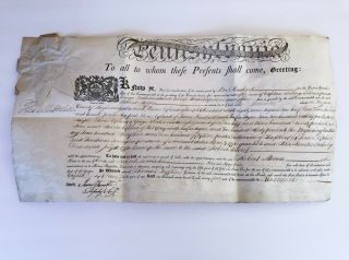 1794 Pennsylvania Land Document W/ Gov.  Thomas Mifflin Autograph - Robert Morris