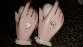 Vintage Napco Manicured Hand Holding Change Purse Ceramic Planters IF671 3