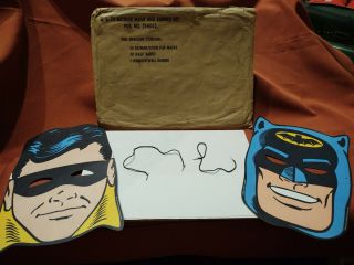 Vintage 1966 Batman And Robin Mask And Banner Kit.  Nos