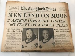 Men Walk And Men Land On Moon York Times - 2 York Times Papers
