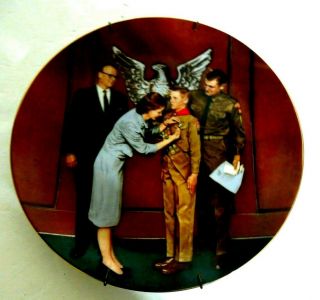 Norman Rockwell Ceramic Collectible Plate " A Great Moment " Boy Scouts Of America