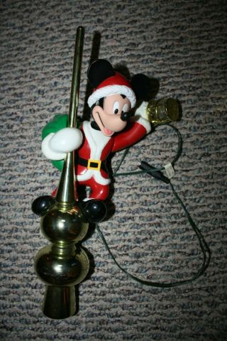 1995 Disney Mr.  Christmas Mickey Mouse Lighted Animated Tree Topper Euc