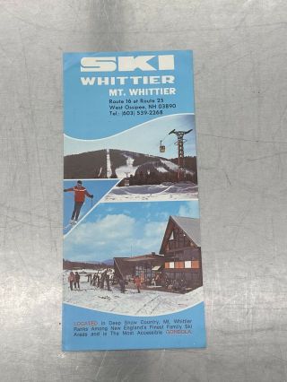 Mt Whittier Ski Brochure Trail Map Lost Area 1949 - 85 Hampshire Souvenir