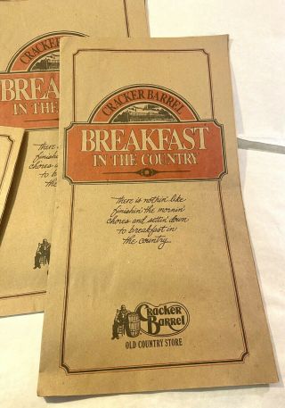 Cracker Barrel Old Country Store 1989 Restaurant Menu Breakfast and lunch menus 3