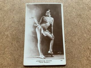 Vtg Josephine Baker Photo French Movie Star Showgirl Dancer Postcard 3