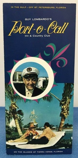 Vintage Brochure Guy Lombardo Port O Call Inn Country Club Florida Tierra Verde