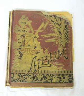 Antique Victorian Scrapbook With 30 Pages Of Pictures,  Trade Cards,  Etc.