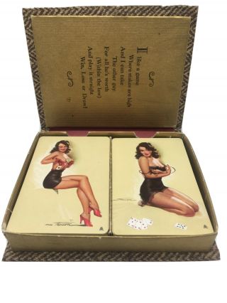 Set Of Two Decks Of Vintage Pin Up Playing Cards Thompson Win Lose Or Draw