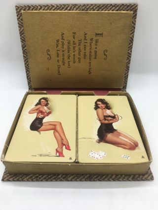 Set Of Two Decks Of Vintage Pin Up Playing Cards Thompson Win Lose Or Draw 2