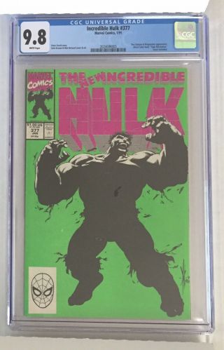 The Incredible Hulk 377 1st First Printing Cgc 9.  8 Professor Avengers Endgame 3