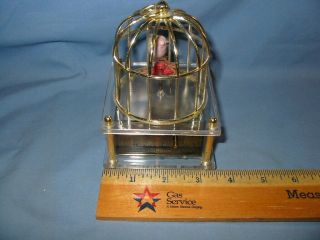 Vintage,  Japan,  Music Box,  Bird/cage,  A Rotating Bird In A Gilded Cage Cond.