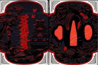 Edo Karuta Daimyo Red Deluxe Playing Cards Poker Size Deck Uspcc Custom Limited