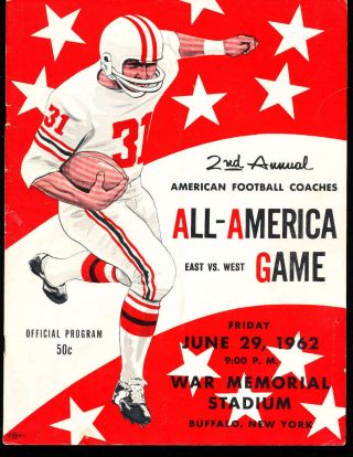 1962 All America Game Football Program Ernie Davis Em