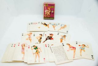 Vintage Vargas Pin - Up Girls Playing Cards No Wear Pink Box A1