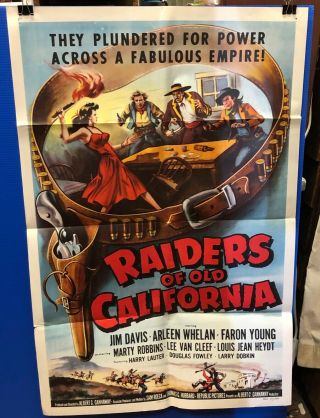Raiders Of Old California One Sheet Movie Poster 1957
