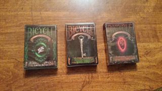 Set Of 3 Bicycle Cthulhu Limited Edition Playing Card Decks