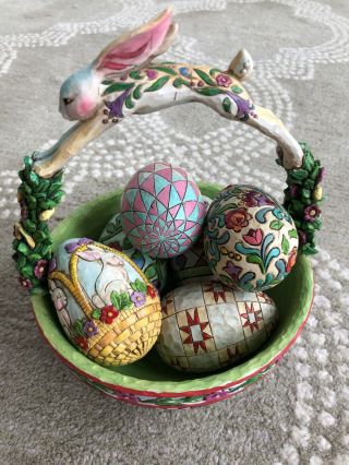 Jim Shore Easter Basket Eggs “springtime Surprises” Heartwood Creek Enesco 2005