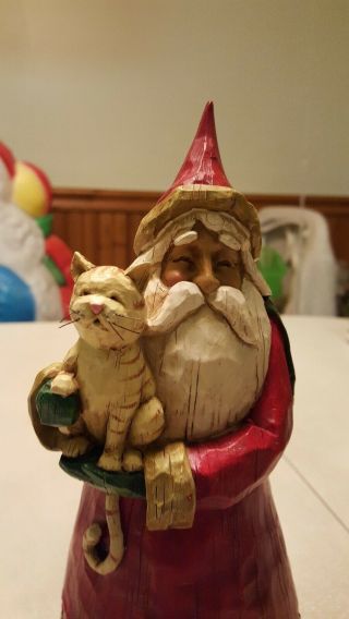 2002 Jim Shore 105167 Santa Tabby Cat Figurine Christmas Heartwood Creek