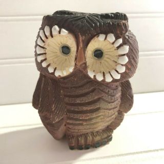 Artesania Rinconada Owl Retired Figurine Uruguay Art Pottery Handmade Wise Bird