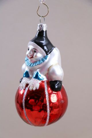 Christopher Radko Retired Clown Roly Ball Christmas Ornament 3