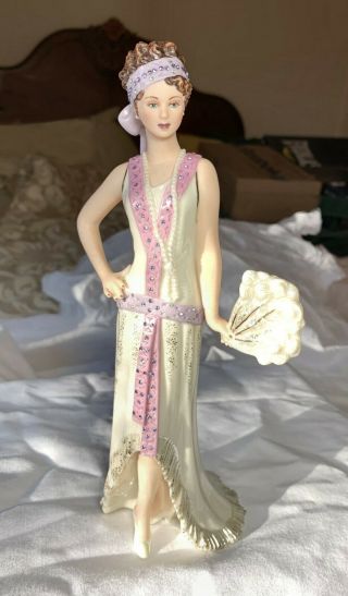 Lenox " All Night Jazz " Flapper Girl With Fan Porcelain Figurine - China
